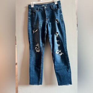 Old Navy Women's Distressed Ankle Jeans - Blue